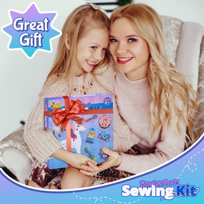 Colorful Unicorn and Friends Miniature Sewing Kit for Kids