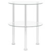 vidaXL 2-Tier Side Table Transparent 15" Tempered Glass - 2 of 4