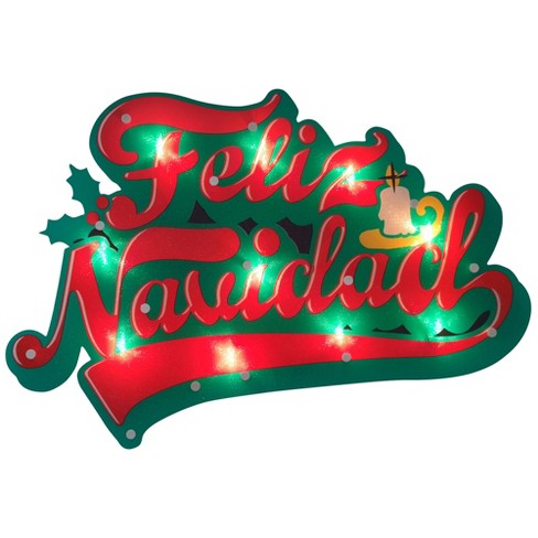 Northlight 18" Lighted 'Feliz Navidad' Christmas Window Silhouette - image 1 of 3