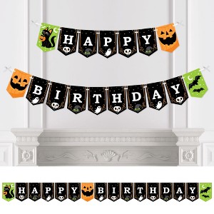 Big Dot of Happiness Jack-O'-Lantern Halloween - Birthday Party Bunting Banner - Party Decorations - Happy Birthday - 1 of 4