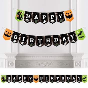 Big Dot of Happiness Jack-O'-Lantern Halloween - Birthday Party Bunting Banner - Party Decorations - Happy Birthday