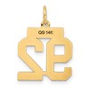Black Bow Jewelry 14k Yellow Gold, Athletic Collection, Small Polished Number 92 Pendant - 3 of 4