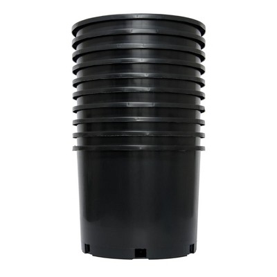 3-Gallon Black Plastic Nursery Pots for Indoor and Outdoor Plants, 10 Pack