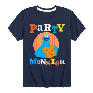 Boys' - Sesame Street - Party Monster Cookie Monster Short Sleeve Graphic T-Shirt - 1 of 4