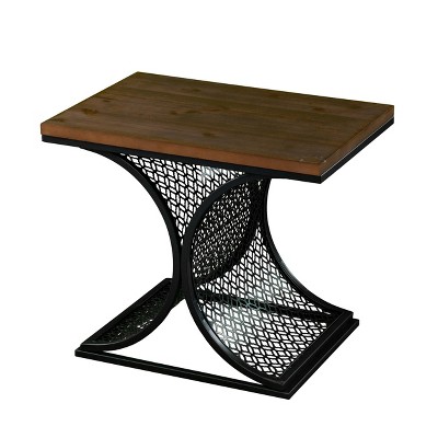 Jevil Two-Tone Accent Table Black/Brown - Aiden Lane