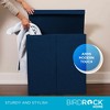 BirdRock Home Double Linen Laundry Hamper with Lid and Removable Liner - Navy - 4 of 4