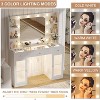 Petrimins 43"W Makeup Vanity Table with Mirror and 3 Modes Lights, Charging Station, Drawers & Cabinets, Vanity Desk for Bedroom (Multicolor) - 4 of 4
