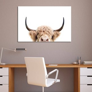 iCanvas Peeking Cow by Sisi and Seb Canvas Print Wall Art - 1 of 3