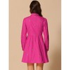 INSPIRE CHIC Women's Casual Long Sleeve Half Placket Embroidered Floral Mini Shirt Dress - 4 of 4