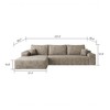 Whisen Convertible Sleeper Sofa Bed, Plush Corduroy Fabric, Back Support with Pillow - 4 of 4