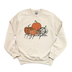 Simply Sage Market Women's Graphic Sweatshirt Hey Pumpkin Cursive - 1 of 2