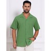 INSPIRE CHIC Men's Camp Collar Chest Pocket Button Down Short Sleeve Cotton Shirts - 4 of 4
