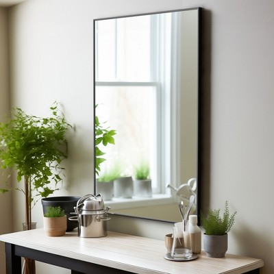 Wooakway Metal Bathroom/Vanity Mirror Modern Accent Mirror for Living Room Bathroom Bedroom Entryway Black/Gold/Silver