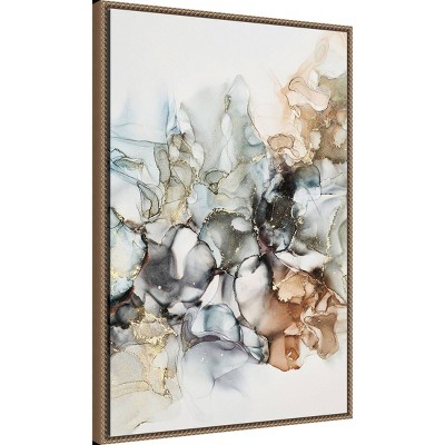 Cosmos I 23" x 33" Bronze Framed Abstract Canvas Wall Art