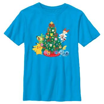 Boy's Pokemon Christmas Tree Friends T-Shirt