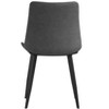 POVISON Contemporary Leather Dining Chairs Set of 2, Curved Back Side Chairs, Gray - 3 of 4