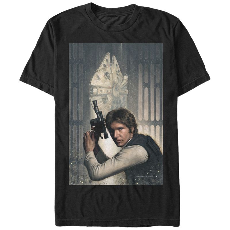 Men's Star Wars Han Solo Millennium Falcon Stance T-Shirt, 1 of 5