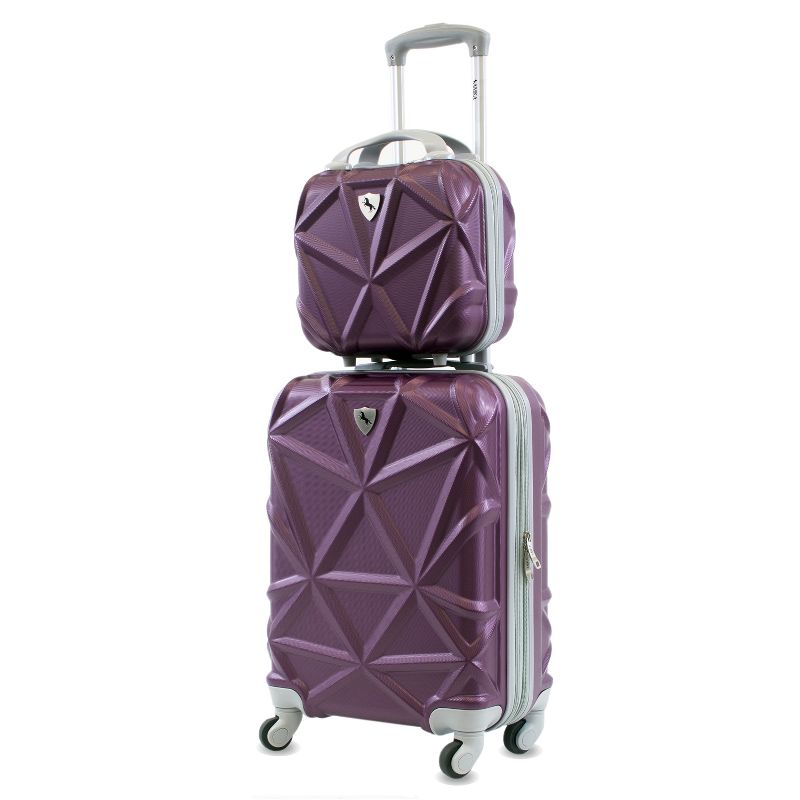 AMKA Gem 2-Piece Carry-On Spinner Weekender Bag Luggage Sets, 1 of 8