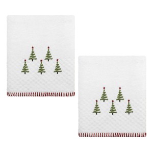 Avanti Linens Ribbon Tree 2-Pack Hand Towel Set - 1 of 3