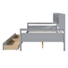Sapphtopaz Daybed with Bookshelf Platform Bed Frame with Bedside Shelves and 2 Drawers Wood Slat Support Beds for Apartment, Bedroom - 2 of 4