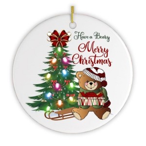 Have a Beary Merry Christmas Ornament| OrnamentallyYou - 1 of 4