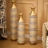 Racxily 3-Piece Floor Vase Set, Artificial Rattan & Glazed Metal for Living Room & Entrance - 4 of 4