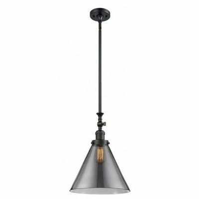 Cone - 1 Light Stem Hung Tiltable Mini Pendant In Industrial Style-18 Inches Tall and 12 Inches Wide