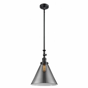 Cone - 1 Light Stem Hung Tiltable Mini Pendant In Industrial Style-18 Inches Tall and 12 Inches Wide - 1 of 1