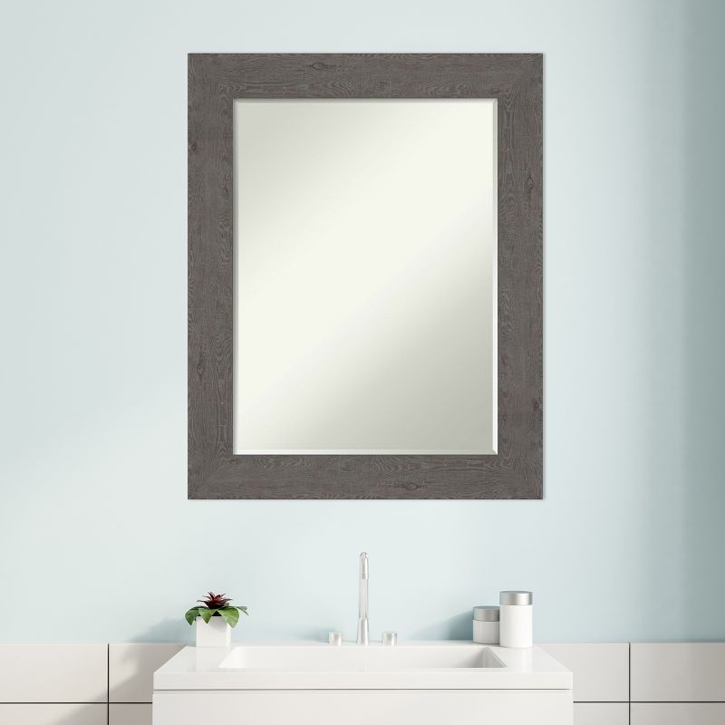 Amanti Art Rustic Plank Petite Bevel Bathroom Wall Mirror, 5 of 8