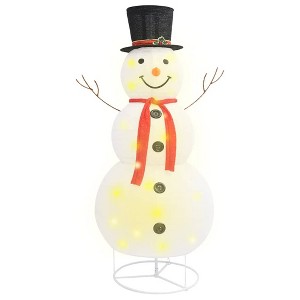 vidaXL Snowman Figure White Fabric Large Christmas Snowman Figure - 1 of 4