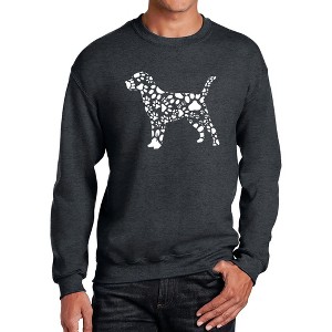 LA Pop Art Men's Word Art Crewneck Sweatshirt - Dog Paw Prints - 1 of 4