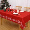 Christmas Snowflake Tablecloth Solid Xmas Table Cloth Holiday Decorative Tablecovers for Indoor Outdoor Party Kitchen Dining - 2 of 4