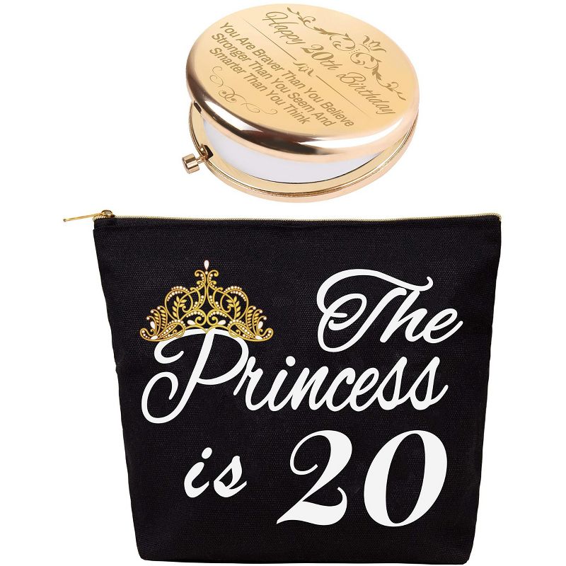 DORADREAMDEKO 20th Birthday Gifts Cosmetic Bag Gift, Black, 1 of 6