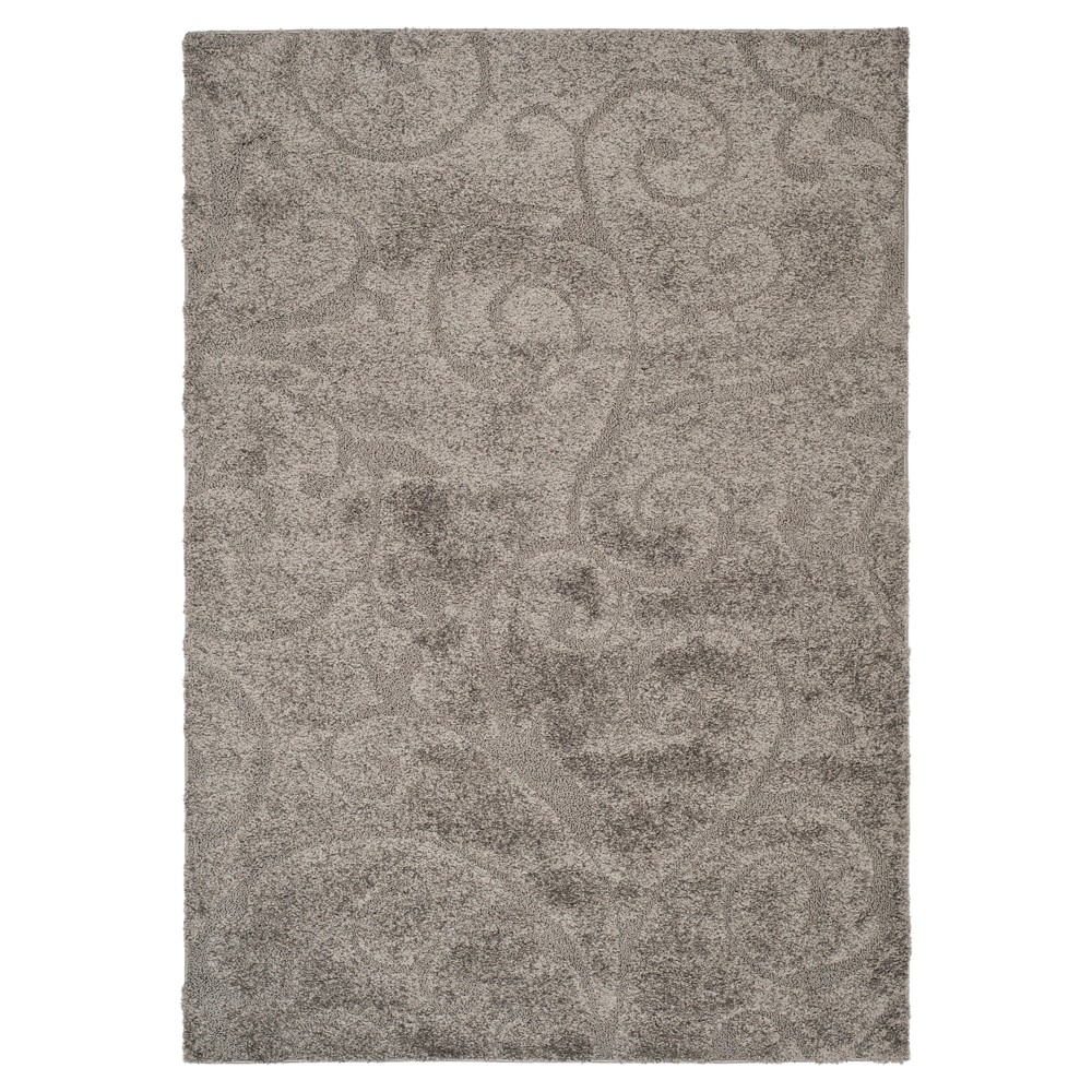 8'x10' Abstract Shag/Flokati Loomed Area Rug Gray - Safavieh