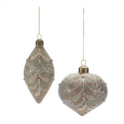 Melrose Beaded Glass Ornament (Set of 12)