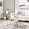 Costway 45'' Coffee Table Rectangular Tempered Glass Accent Table W/ Shelf Living Room - 2 of 4
