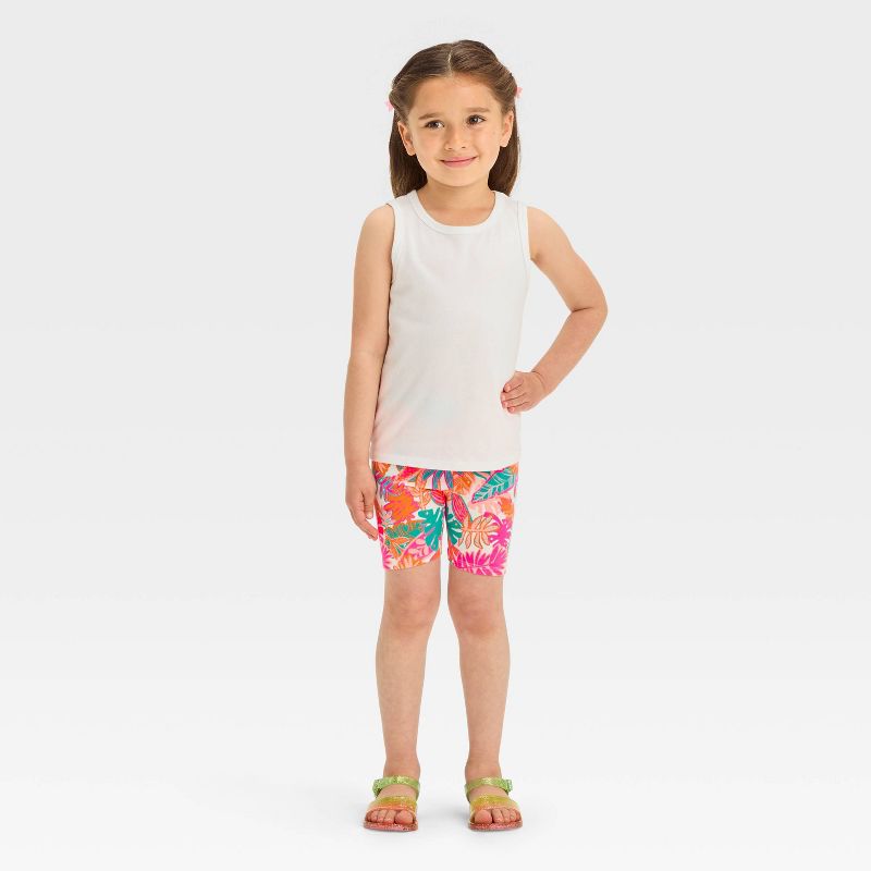 Toddler Girls' Tropic Shorts - Cat & Jack™ White, 3 of 5