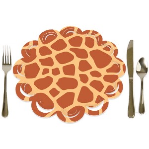 Big Dot of Happiness Giraffe Print - Safari Party Round Table Decorations - Paper Chargers - Place Setting For 12 - 1 of 4