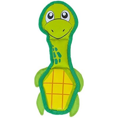 Outward Hound Fire Biterz Turtle Plush Firehose Material Interactive Dog Toy, Medium