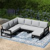 WestinTrends Montara 7-Piece Outdoor Modular L-Shaped Corner Patio Sectional Sofa Set - 2 of 4