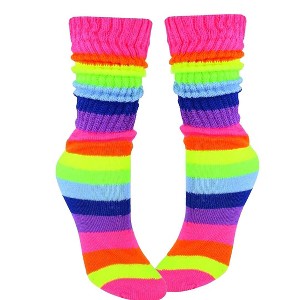 Rainbow Slouch Socks the Sock Panda (Women's Sizes, Adult Medium) - Heavyweight - 1 of 4