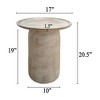 Royal Hampton Side End Table, Sandblasted Distressed Mango Wood, 17 Inch Round Top - 4 of 4