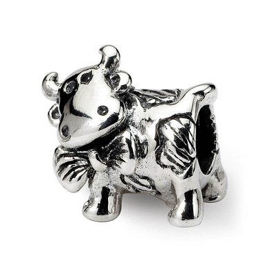 Black Bow Jewelry Sterling Silver Dairy Cow Bead Charm
