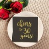 Blue Panda 50 Pack Cheers to 30 Years Cocktail Napkins for 30th Birthday, Anniversary Party Supplies, 3-Ply, Black and Gold Foil, 5 x 5 In - 4 of 4