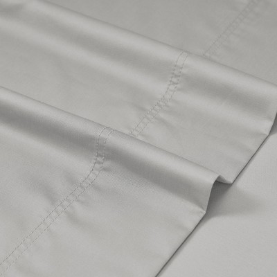 Light Grey Organic Cotton Percale California King Sheet Set