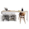 PAGED 74.5" Kitchen and Dining Room Cabinets, Rolling Kitchen Island on Wheels with Spice Rack and 2 Drawers, 4 Door Cabinet, for Dining Room - 2 of 4