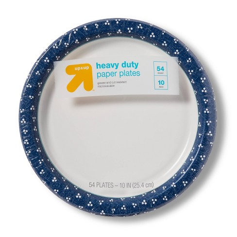 UP & UP White w blue dot rim heavy duty paper plates 10 - 54CT