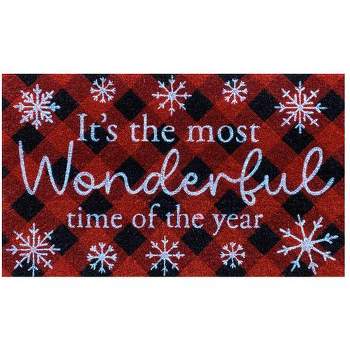 The Most Wonderful Time Coir Christmas Doormat 30" x 18" Indoor Outdoor Briarwood Lane