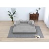Dexmalle Corduroy Convertible Sleeper Sofa Bed with Cylindrical Pillow - 3 of 4