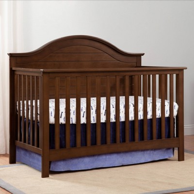 Espresso Pine Wood 4-in-1 Convertible Crib with Adjustable Mattress Heights